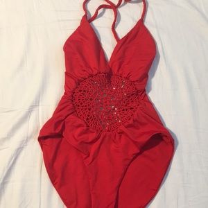 Price drop🎉frankie’s bikinis red poppy one piece